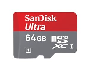SanDisk Ultra 64 GB MicroSDXC Class 10 UHS-1 Memory Card with Adapter (SDSDQU-064G-AFFP-A)