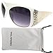 Vox Women's Polarized Sunglasses Designer Rhinestone Vintage Floral Eyewear