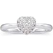 14K White Gold Diamond Heart Ring - 0.20 Ct.