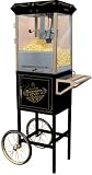 Nostalgia Electrics CCP-509BLK Old Fashioned Movie Time Popcorn Cart, Black