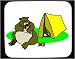Decorated Mouse Pad with camping, can, eating, bear, tent