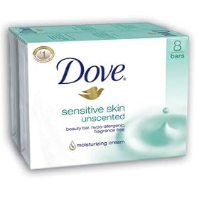 Dove Bar Soap, Sensitive Skin Unscented, 4.25 oz. bars, 16 Count