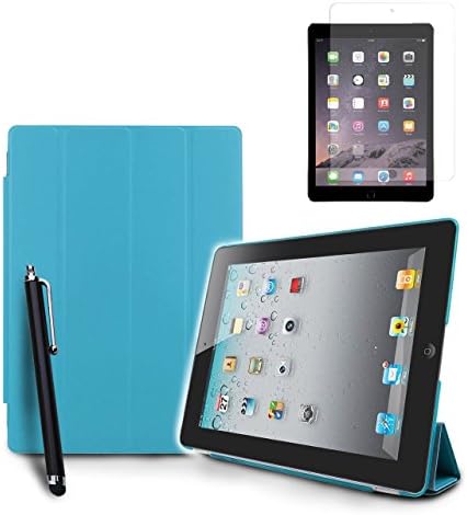 HAIO Slim Apple Ipad Mini 4 Case Lightweight Folio Magnetic Smart Cover Stand with Back Case For Apple Ipad Mini 4 [Case Cover + Screen Protector + Stylus Pen]-BLUE