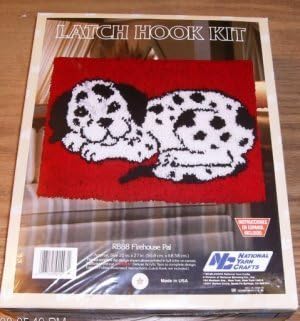 Fireplace Pal - Latch Hook Kit - Features A Cute Dalmatian Puppy Laying Down. by National Yarn Craft