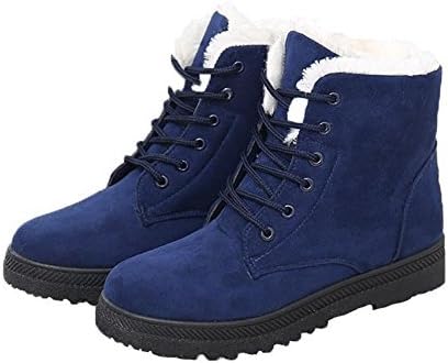 Women's Lace-up Waterproof Snow Boots Fashion Winter Shoes 12B(M)US blue