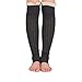 Spring Fever Crochet Lace Trim Cotton Knit Leg Warmers Boot Socks, Black &Dark Grey