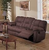 Chocolate Brown Microfiber Motion Recliner Sofa