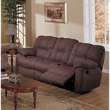 Chocolate Brown Microfiber Motion Recliner Sofa