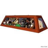 Dogs Playing Poker Pool Table Light: Mahogany