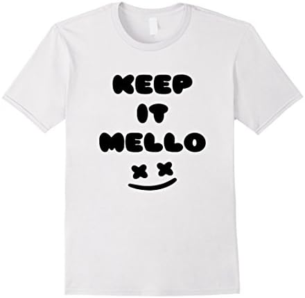 Men's Keep It Mello Marshmello EDM T-shirt Tee Skrillex Avicii XL White