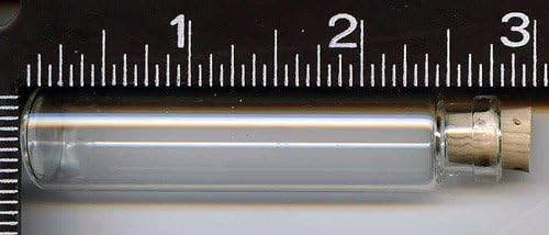 Clear, Glass Bottles, 5 ,Vials, with ,5 ,Corks, for Storage, 21B4.1