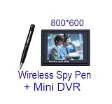 2.4GHz 420TVL Wireless Spy Tiny Pen DV Camera W/ Mic Audio Video CCTV Recorder Mini DVR + 4CH 3.5 TFT LCD Player Set