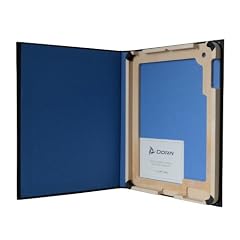 DORN � BOOK Mark I H�lle / Cover f�r Apple iPad 2 - handgefertigte, leinengebundene, Echt-Holz Buchbinder-H�lle (wie DODO Case) mit Magnet (Sleep / Wake Funktion), schwarz/blau
