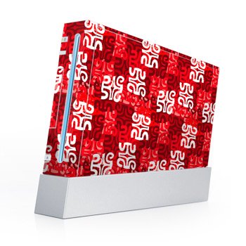 Nintendo Wii Skin and Matching controller skin Swanky Red