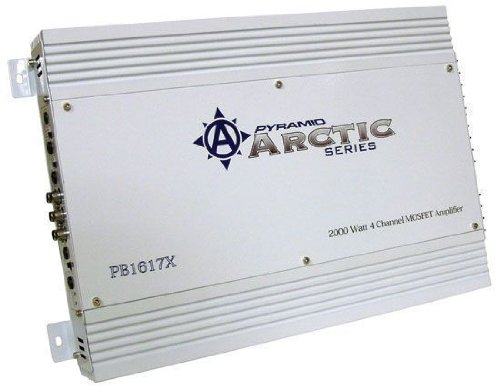 Pyramid Pb1617x 2,000 Watt 4 Channel (Bridgeable to 3 or 2 Channel) Car Amplifier with High Pass and Low Pass Electronic Crossover Network