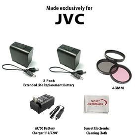 Buy 2 Pack Of Li-Ion Extended Life Replacement Battery for JVC BN-VF823 BN-VF823U... by Sunset now!