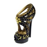 Black Leopard Print Strappy Platform Heel With Gold Rhinestones Brush Holder Shoe 41opsUYIppL. SL160 Black Leopard Print Strappy Platform Heel With Gold Rhinestones Brush Holder Shoe