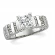 Platinum Diamond Engagement Ring Semimount - CENTER STONE NOT INCLUDED - 0.50 Ct.