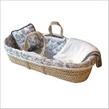 Tadpoles Toile Moses Basket in Black
