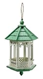 Decorative Green and White Wooden Gazebo Bird Feeder