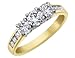 Diamond Engagement Anniversary Three Stone Ring 2 Carat (ctw) in 14K Yellow Gold