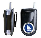 Samsung SPH-A700 / SPH-A740 / SPH-A760 / SPH-A800 / SPH-A860 / SPH-A900 / SPH-A960 Premium Quality Cell Phone Pouch Case - Includes TWO Bonus Charm Holders - Los Angeles Dodgers - Oficially MLB Licensed