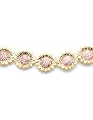 2 Tone 14K Pink & Yellow Gold Sunflower Bracelet