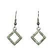 Earrings - E110 - Small Crystal Diamonds ~ Peridot Green