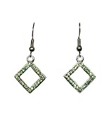 Earrings - E110 - Small Crystal Diamonds ~ Peridot Green