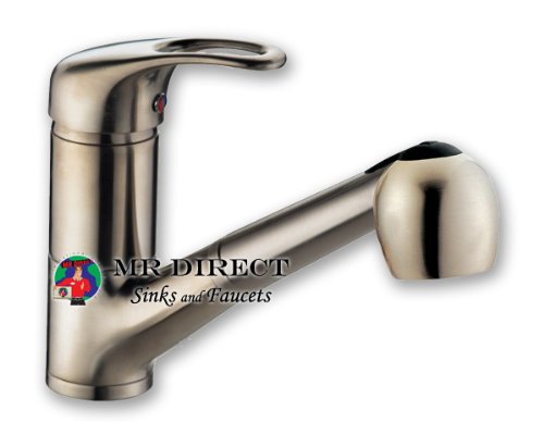 PVD Brushed Nickel Kitchen Faucet with Pull-Out Spray