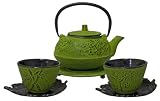 Teeservice 6-teilig Ein traditionelles chinesisches Teeservice aus massivem Eisenguss und emailliertem Innenleben. So bleibt der Tee lange hei� und kann stilecht genossen werden. Farbe gr�n von James Premium�