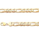 ITALY 14K GOLD CHAINS REGULAR - FIGARO 350 - 24 Inches in Length - Width: 12.0mm