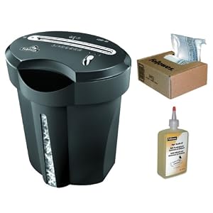 Fellowes Powershred DS-2 Safe Sense 8 Sheet Confetti Cut Shredder with 10-Gallon Bag 100-Pack and Shred Oil