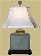 Asian Furniture & D&eacute;cor - 18" Fine Chinese Celadon Spice Jar Oriental Desk Lamp w/ Celadon Finial