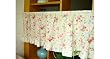 Vintage Flowers on Ecru w /frilly lace cotton valances