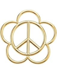14K Yellow Peace Sign Pendant 40.00mm