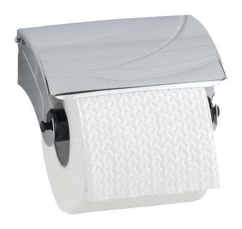 Wenko 17877100 Toilettenpapierhalter Basic - Edelstahl gl&auml;nzend, rostfrei, 14 x 7.5 x 8.5 cm