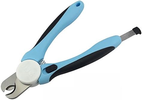 Pet Nail Clippers GrowPet Professional Sharp Stainless Steel Nail Clippers for Medium &amp; Large Dogs - Free Nail File Included, Blue
