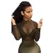 Canserin Women's Long Sleeve Mesh Bodycon Midi Dress
