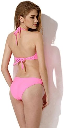 Women's One Piece, Sexy Pink Swim Suit with Fringe and Side Cutouts, Small