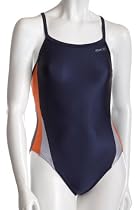 Reebok Women's Performance Silver Splice Recharge Back Swimsuit
