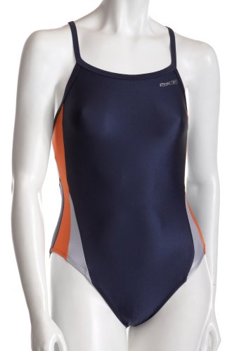 Apparel: Reebok Women's Performance Silver Splice Recharge Back Swimsuit
