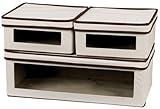 IMAGE OF Vision Storage Box Set Of 3, SET OF 3, NTRL W BRWN TRM