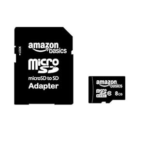 AmazonBasics 8 GB microSDHC Class 10 Flash Memory Card with SD Adapter