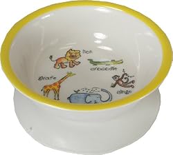 Suction Bowl Baby Cie La Jungle: Jungle Yellow Melamine Colorful Melamine Dinnerware with wording
