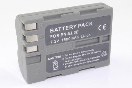 Battery--World NIKON:EN-EL3e 1600mAh Ultra High Capacity Li-ion Battery Pack for NIKON:DSLR D50, DSLR D70, DSLR D70s, DSLR D80, D90, DSLR D100, DSLR D200, DSLR D300, DSLR D300S, DSLR D700,DSLR D900 Digital Camera