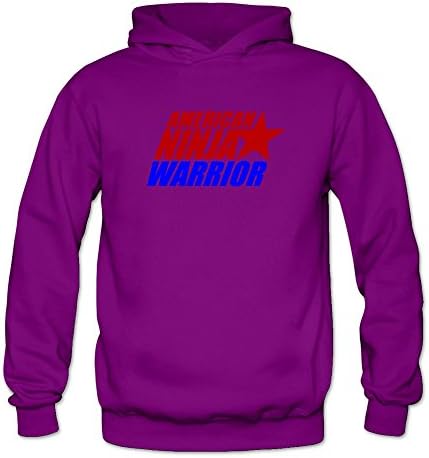 MeiLee Women's American Ninja Warrior Logo Hoodie Sweatshirt Purple XL