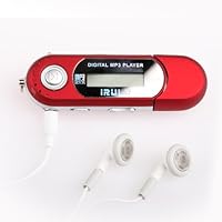iRulu Brand Red 4GB WMA USB Flash Drive MP3 Player Built-in FM Radio Voice Recorder Powered by AAA Battery