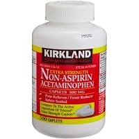 Kirkland Signature Extra Strength Non-Aspirin Acetaminophen 500MG Caplets, 500-Count Bottle