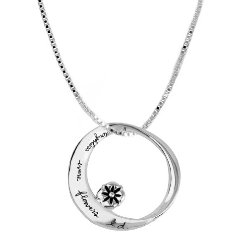 41oqN7jwkOL Sterling Silver Jewelry: Sterling Silver "If Daughters Were Flowers I'd Pick You" Mobius Circle Pendant, 18"